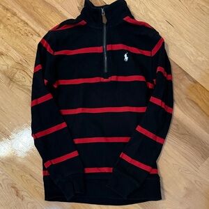 Boys Ralph Lauren Black and Red Quarter Zip Top (size 6)